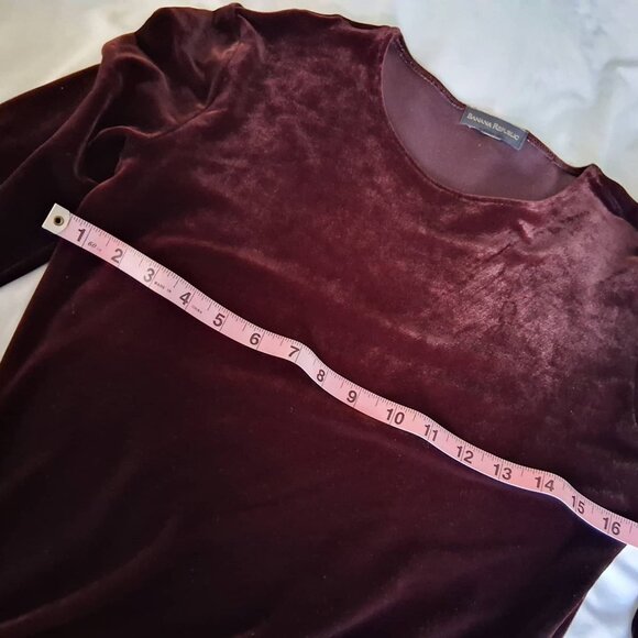 Banana Republic Burgundy Stretch Velour Party Holiday Dress - Picture 7 of 9